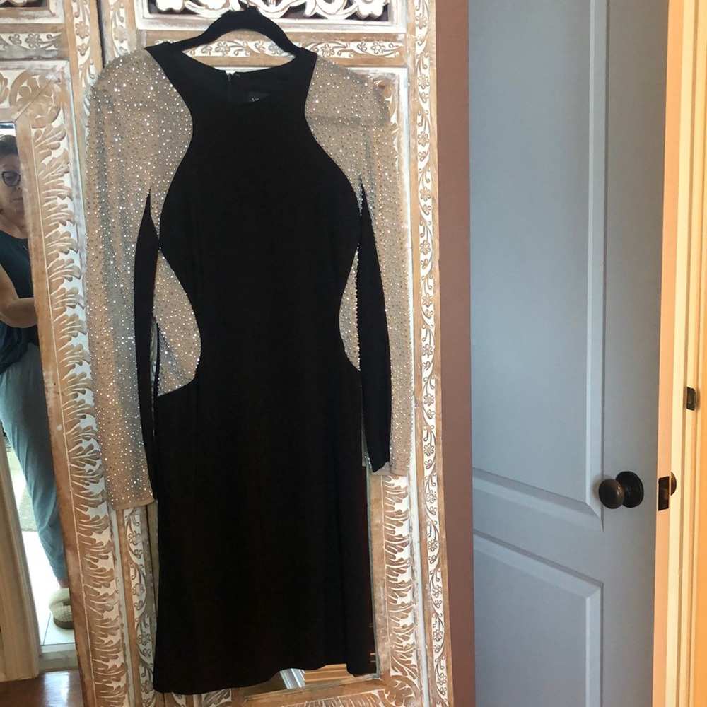 Xscape Black Color Block Bodycon Dress